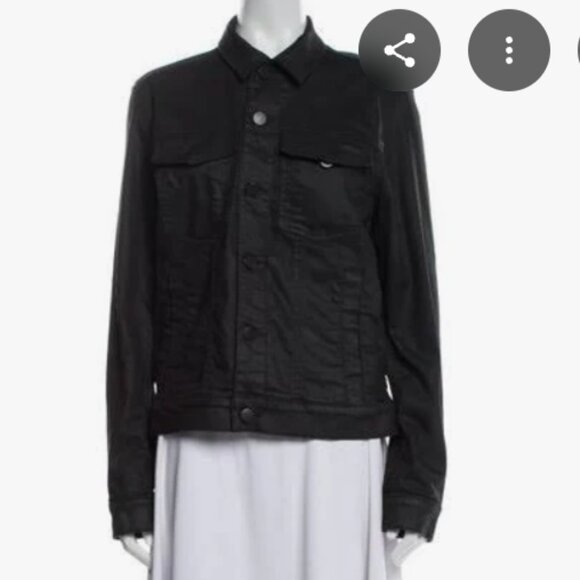 J BRAND Button Down Black Denim Jacket - size M - Picture 2 of 4